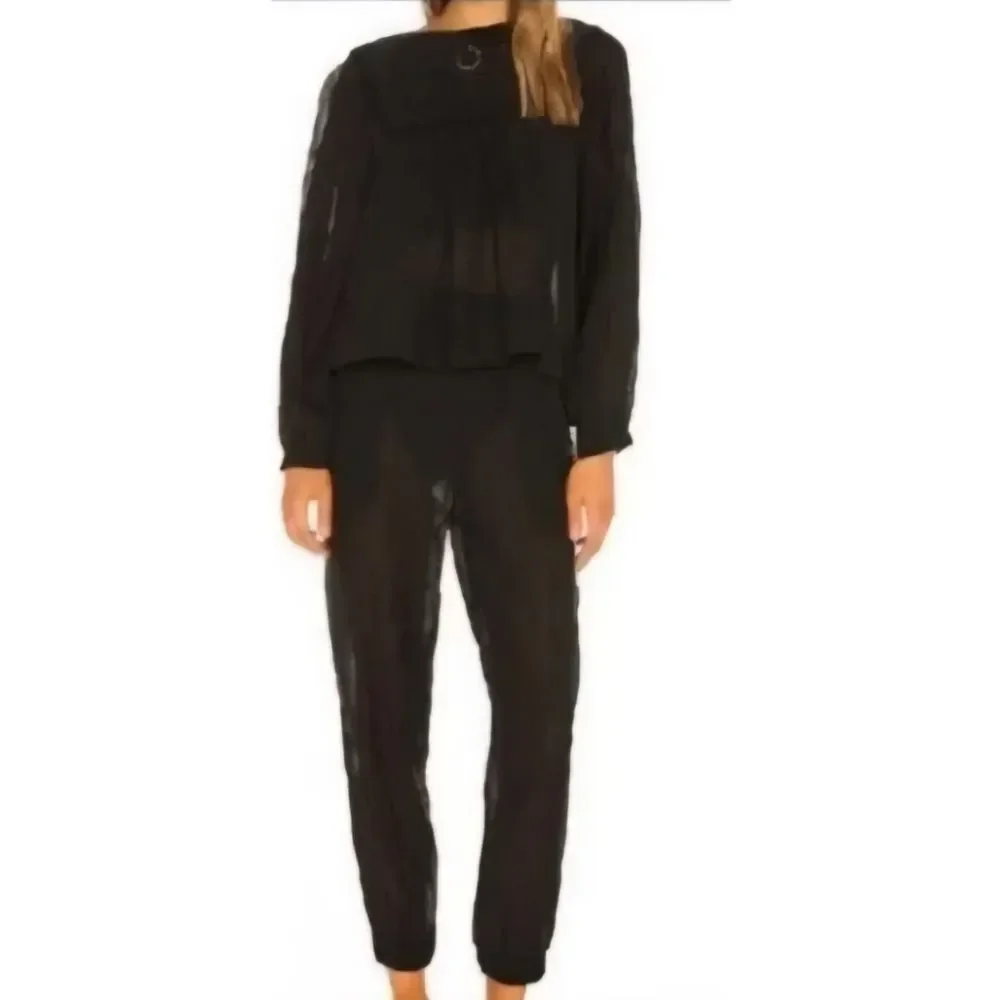 Free People Valencia 2-Piece Sheer Set Black - Small NWT